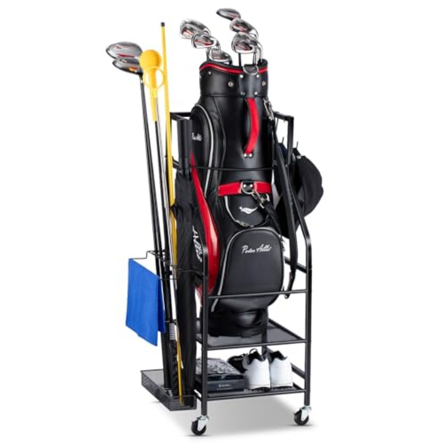 Golf Equipment Organizer For Garage - Golf Bags Storage Garage Organizer -
