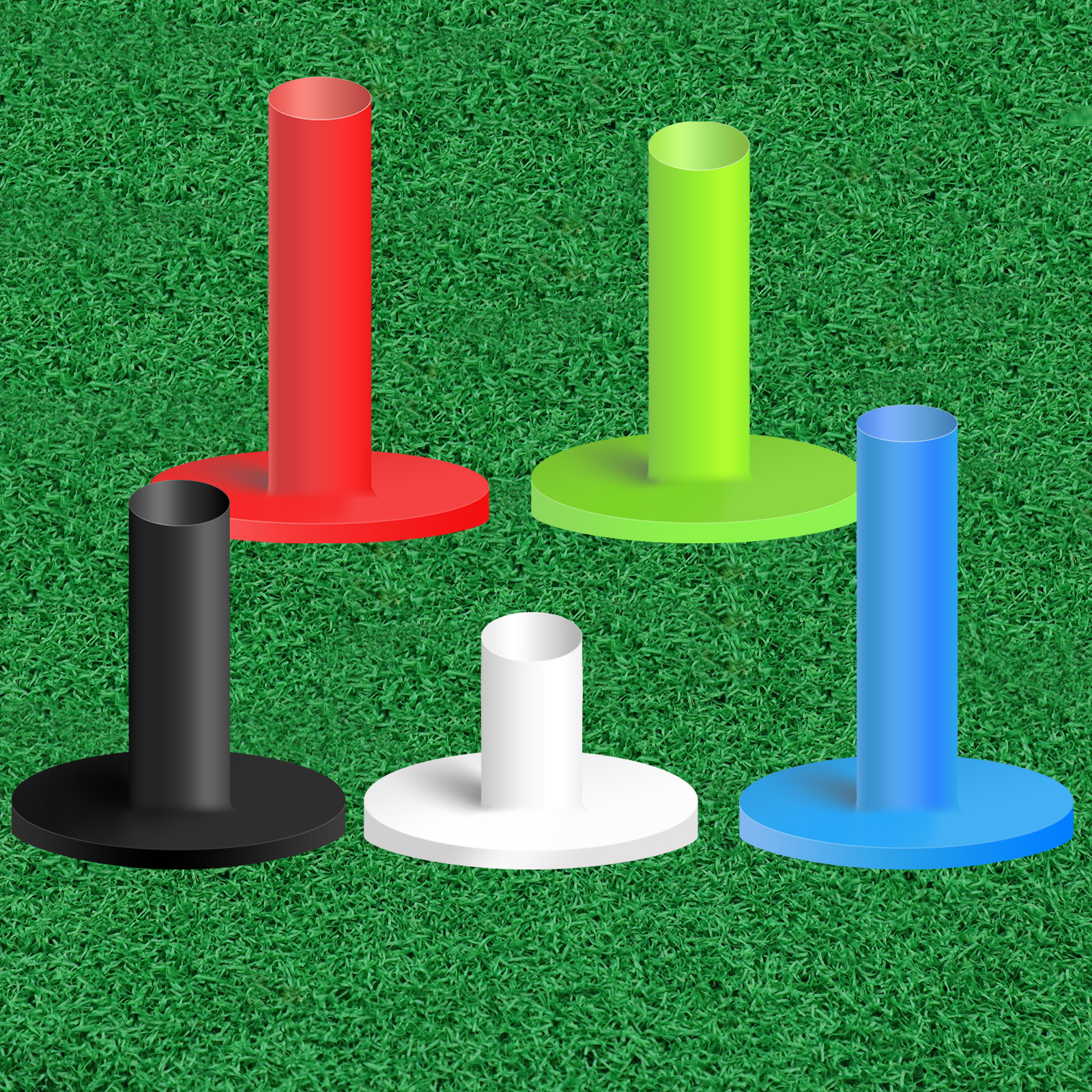 Practice Equipment For Golf - 5 Pack Mixed Size Golf Tees