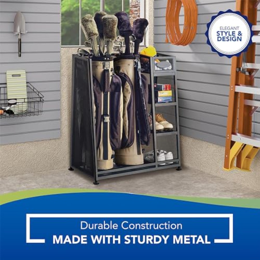 Heavy-duty metal golf bag and  - Golf Equipment Organizer For Garage のレビューと価格