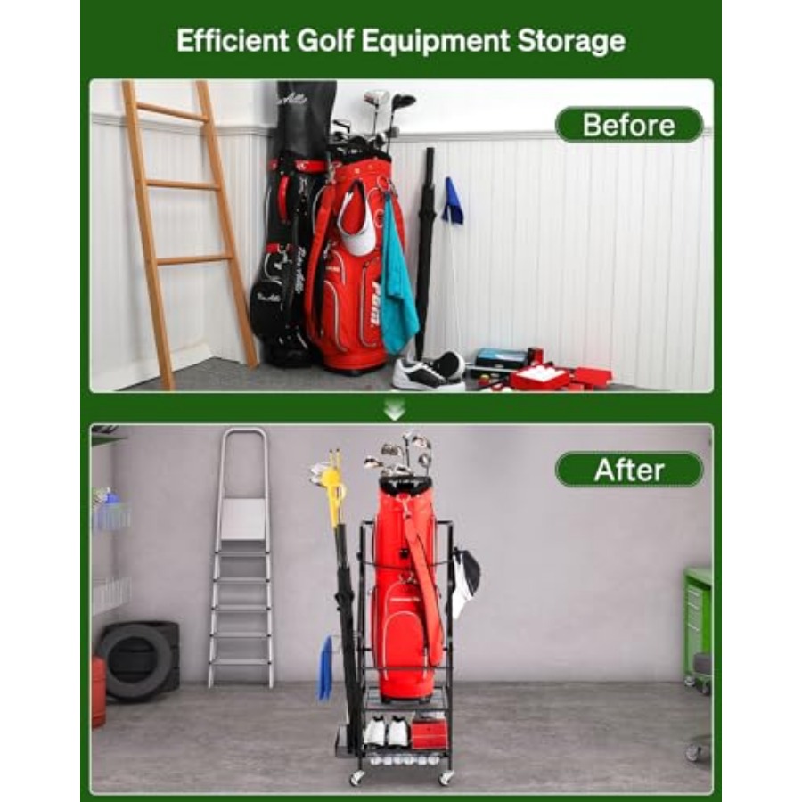 Golf Bags Storage Garage Organ - Golf Equipment Organizer For Garage のレビューと価格