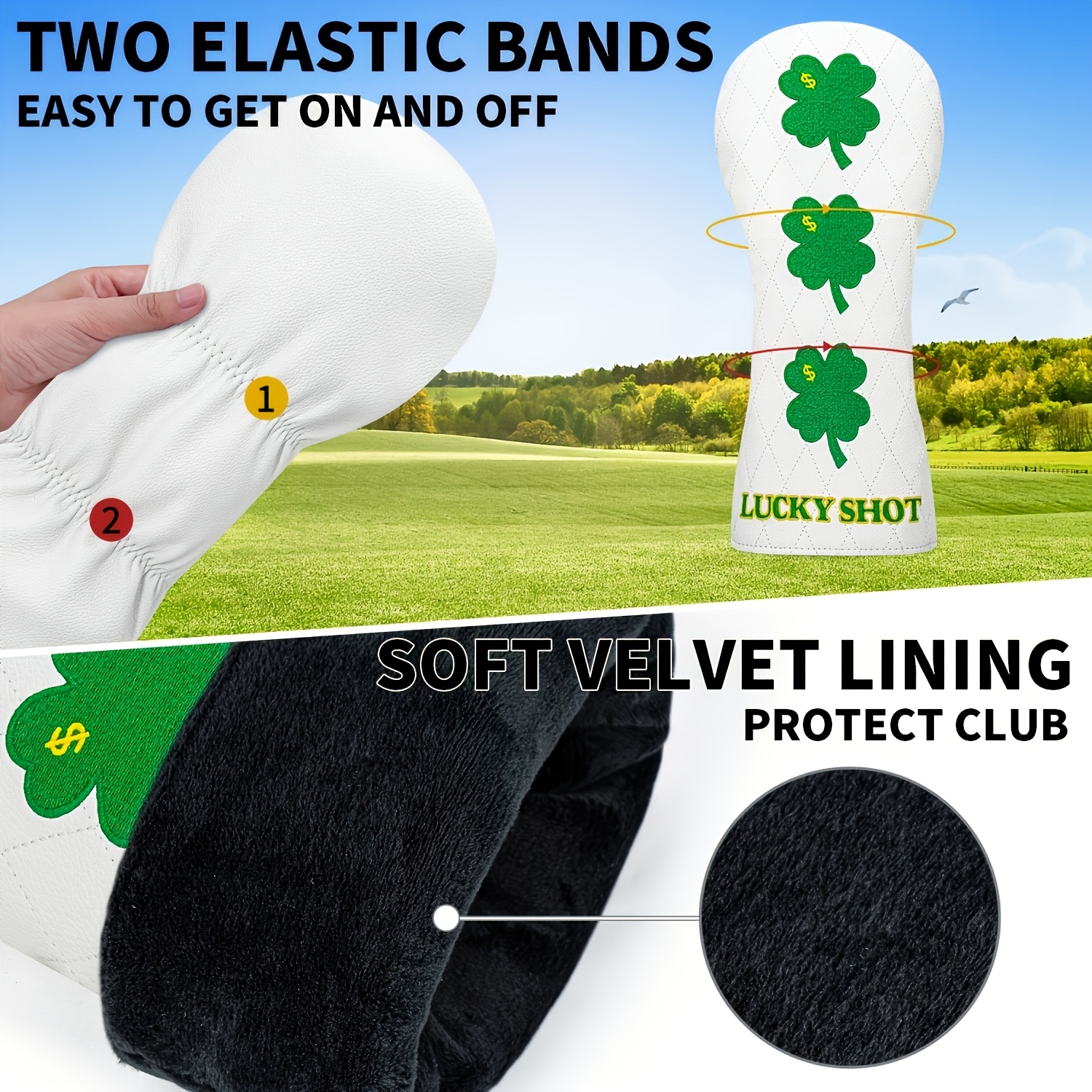 1pc/3pcs Four-Leaf Clover Doll - Headcover Driver のレビューと価格