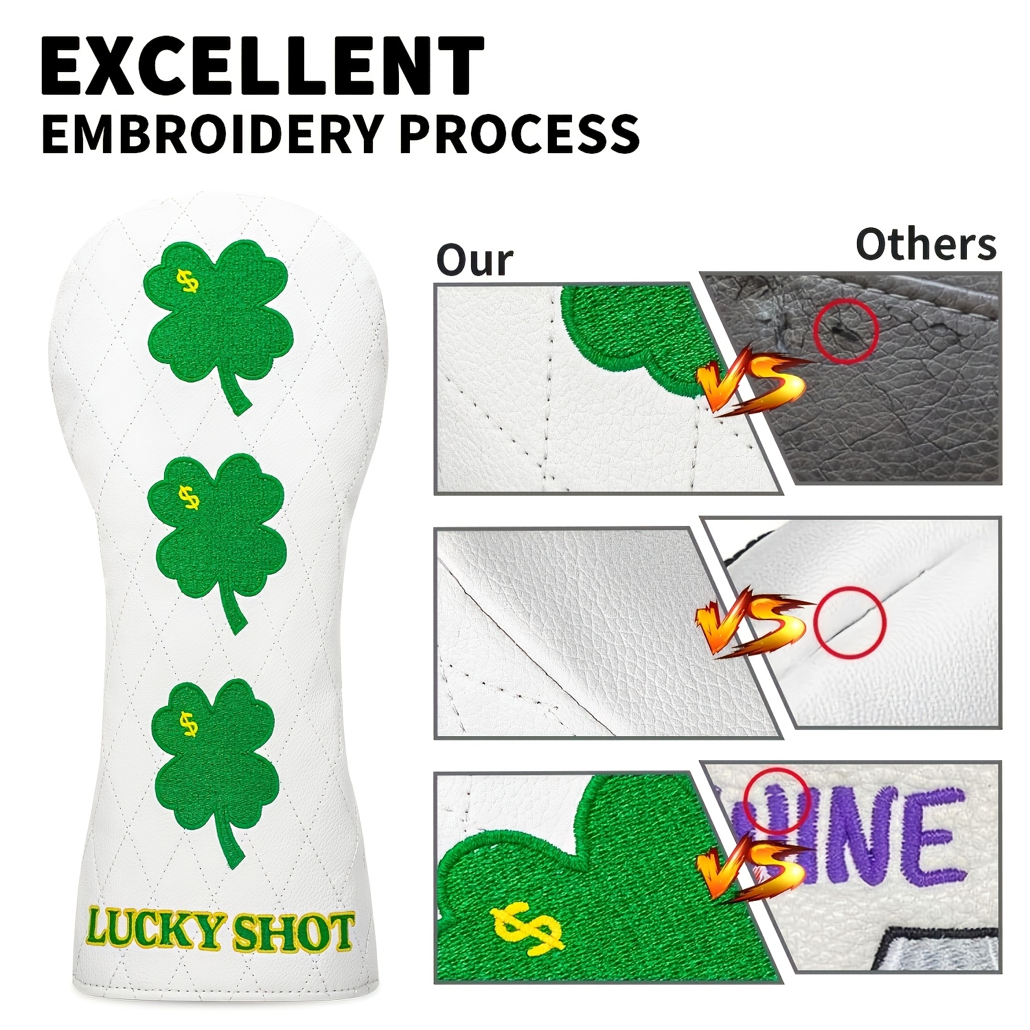1pc/3pcs Four-Leaf Clover Doll - Headcover Driver のレビューと価格