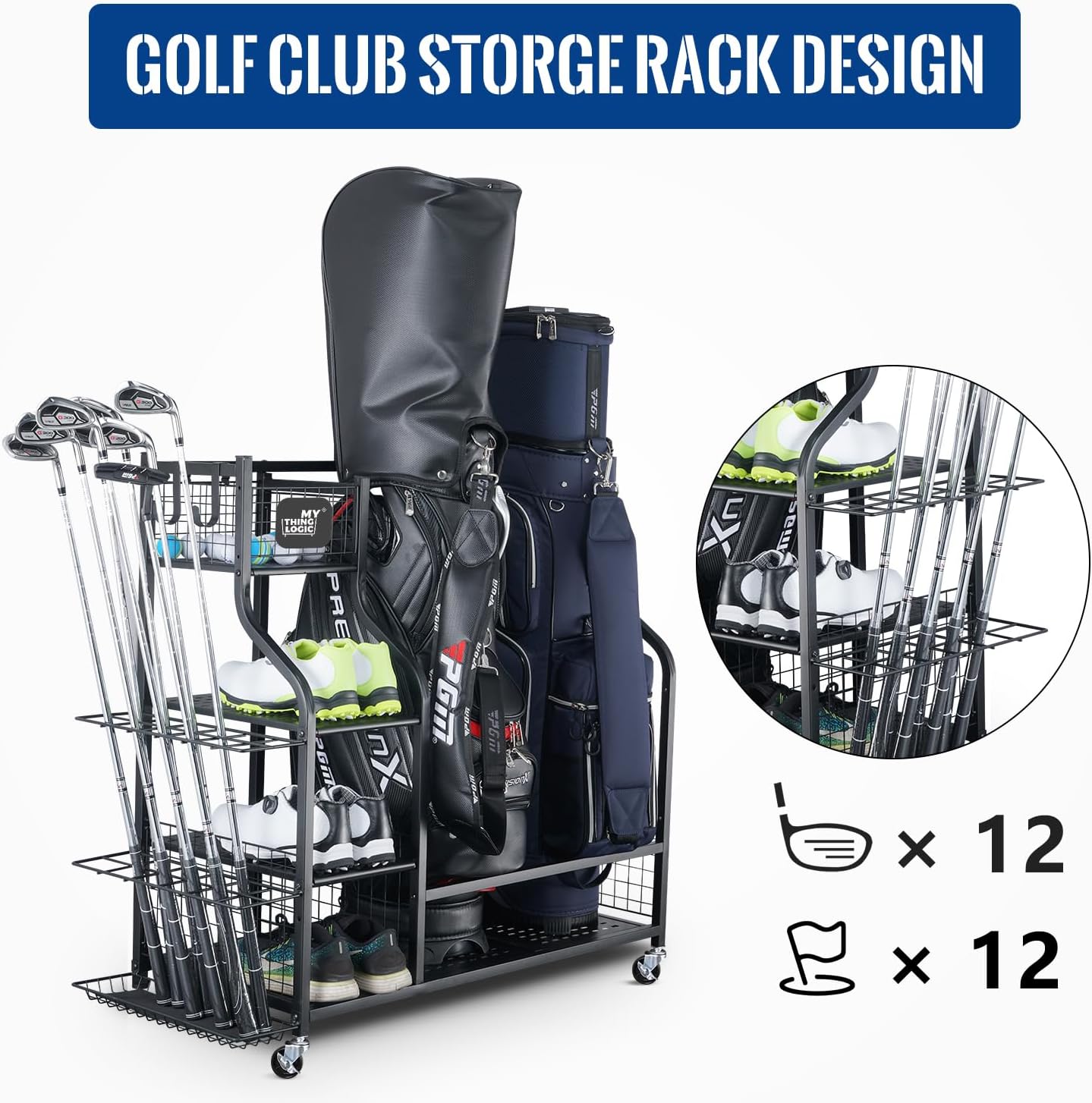 Golf Storage Garage Organizer, - Golf Equipment Organizer For Garage のレビューと価格