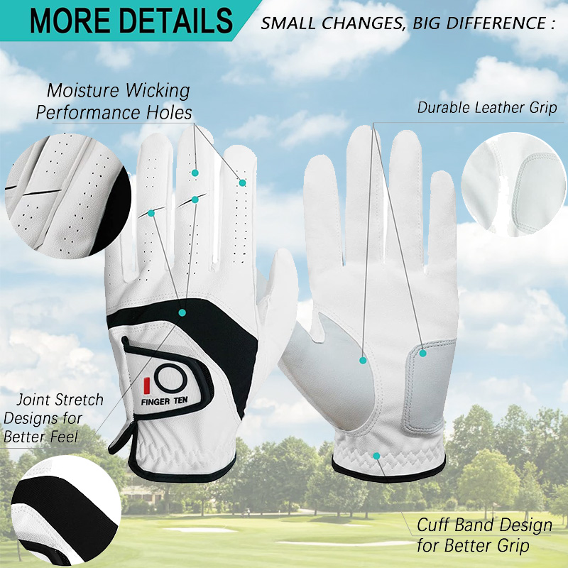 5 Pcs Golf Gloves Men Leather  - Golf Equipment For Sale のレビューと価格