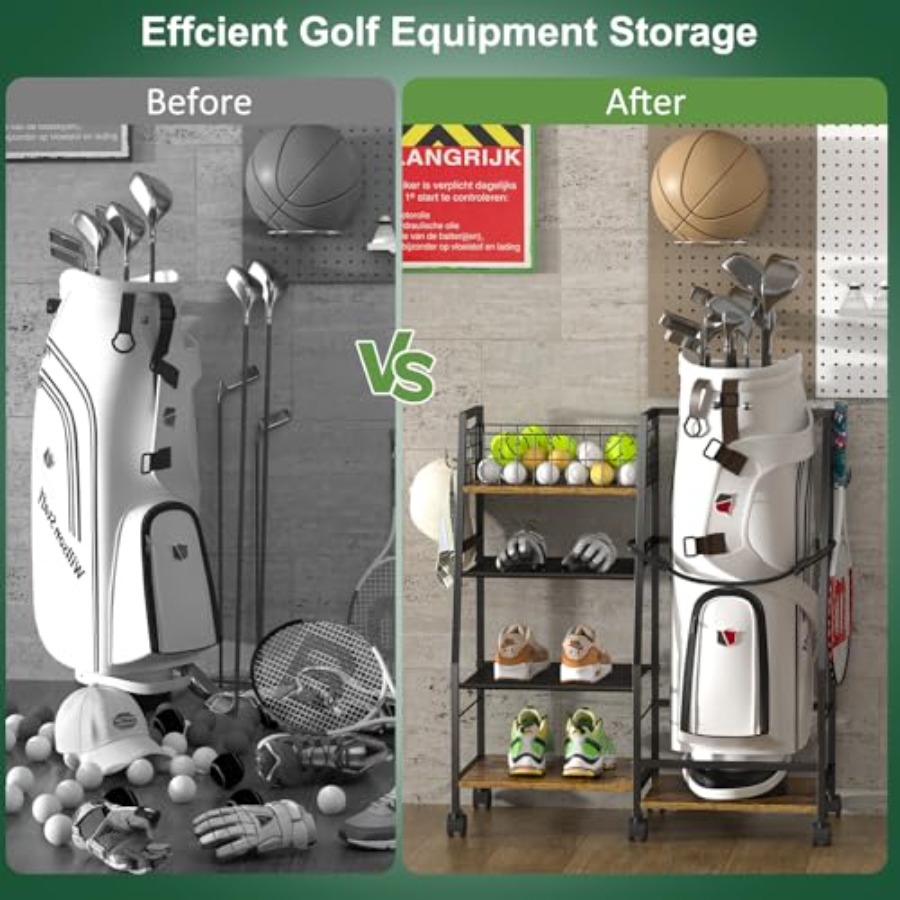 Golf Bag Garage Storage Rack w - Golf Equipment Organizer For Garage のレビューと価格